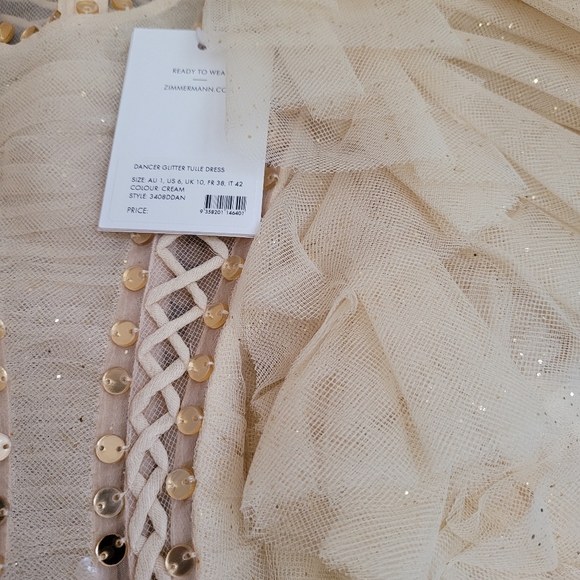 Zimmermann Dancer Glitter Tulle Ruffle Gown sz 1 NWT - Picture 9 of 9